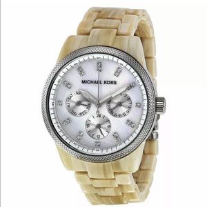 Michael Kors watch white horn mother‎ of pearl dial